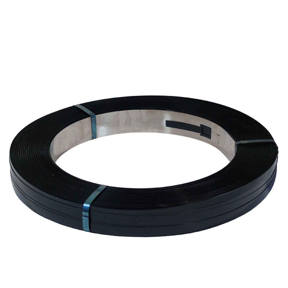 Illustration du produit: Feuillard en acier bleui, 12,7 mm x 1 010 m, noyau Ø 406 mm, épaisseur 0,50 mm, en paquets