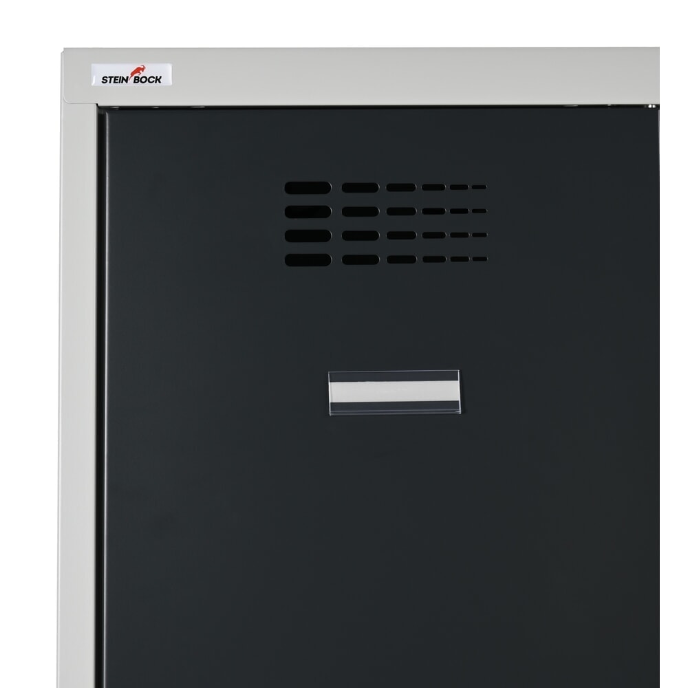 N° de l'image du produit 4 : Steinbock® casier double, 1 compartiment, serrure à cylindre, H x l x P 1 800 x 600 x 500 mm, gris clair / gris clair