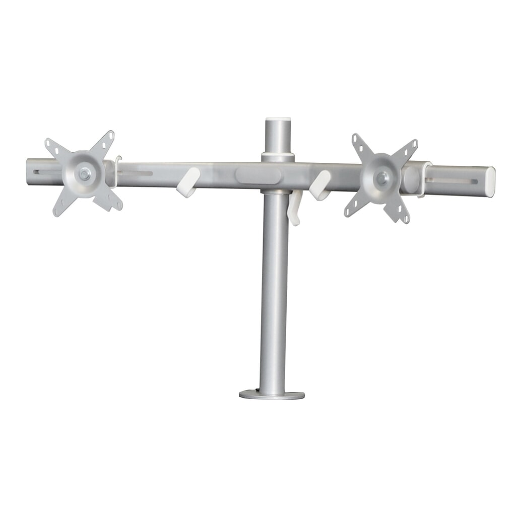 Illustration du produit: Support d’écran double VESA 75 / 100 pour poste de travail mobile WMD Jungheinrich, horizontal, colonne