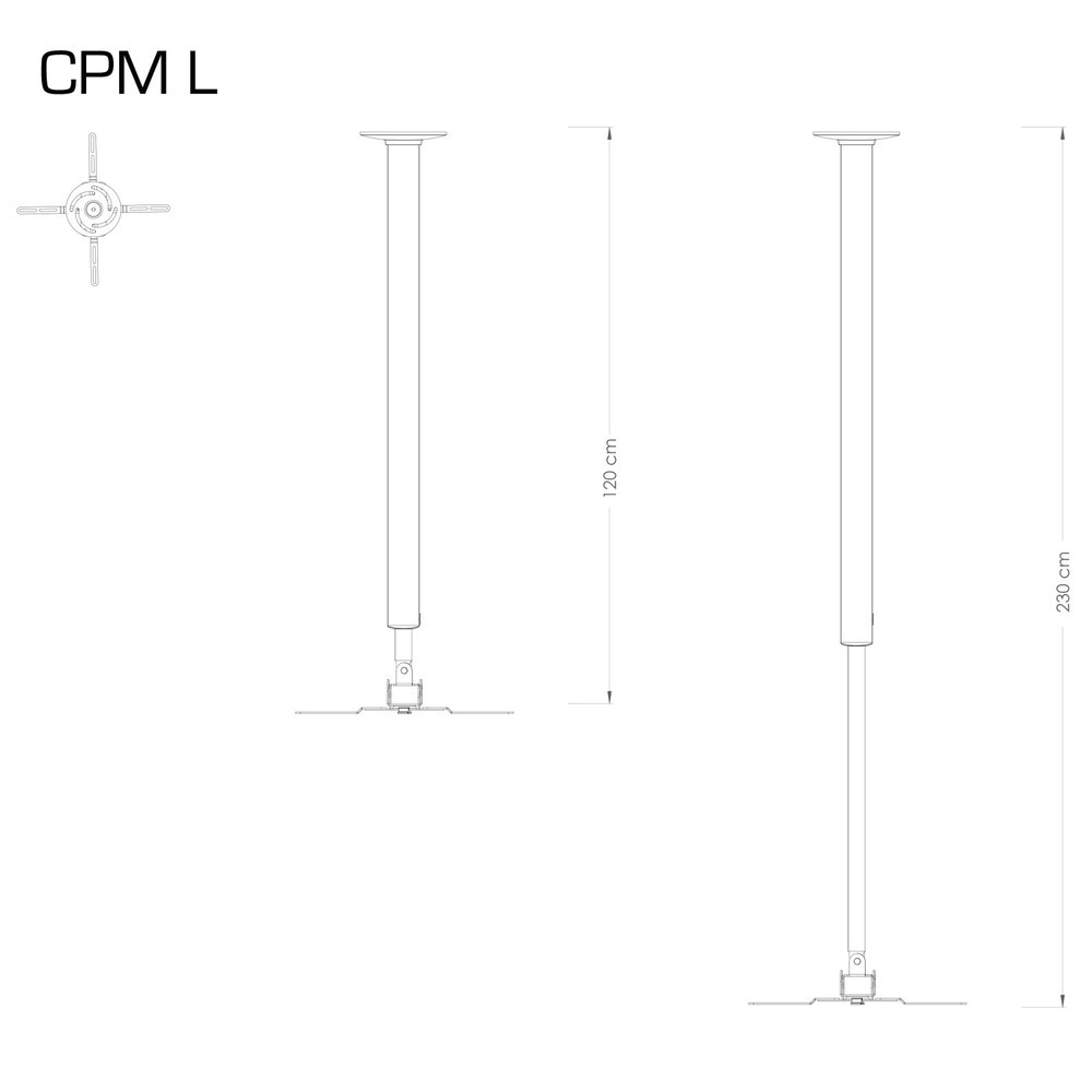 N° de l'image du produit 3 : Support de projecteur VCM CPM L, argent