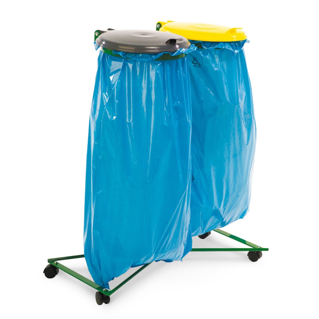 RENNER Support double pour sac poubelle pour sacs de 70 et 120 litres, bâti à roulettes Illustration du produit: RENNER Support double pour sac poubelle pour sacs de 70 et 120 litres, bâti à roulettes