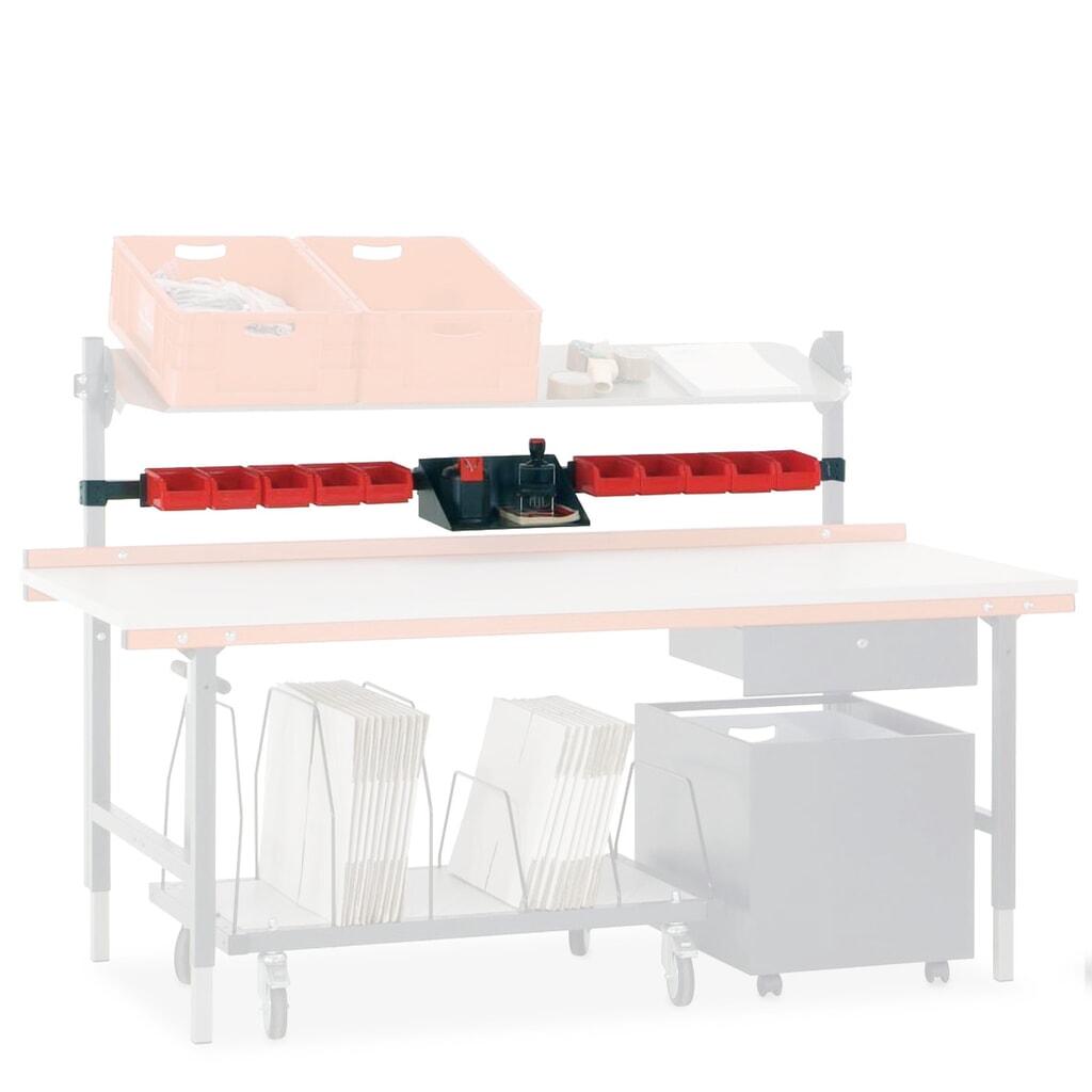 N° de l'image du produit 1 : Support multifonction pour table d’emballage Rocholz, H x l x P 40 x 1 640 x 40 mm