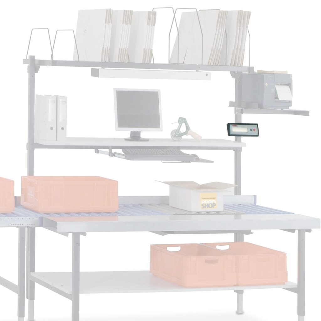 Support pour afficheur de balance, pour système de table d’emballage Rocholz, HxlxP 42 x 120 x 92 mm Illustration du produit: Support pour afficheur de balance, pour système de table d’emballage Rocholz, HxlxP 42 x 120 x 92 mm