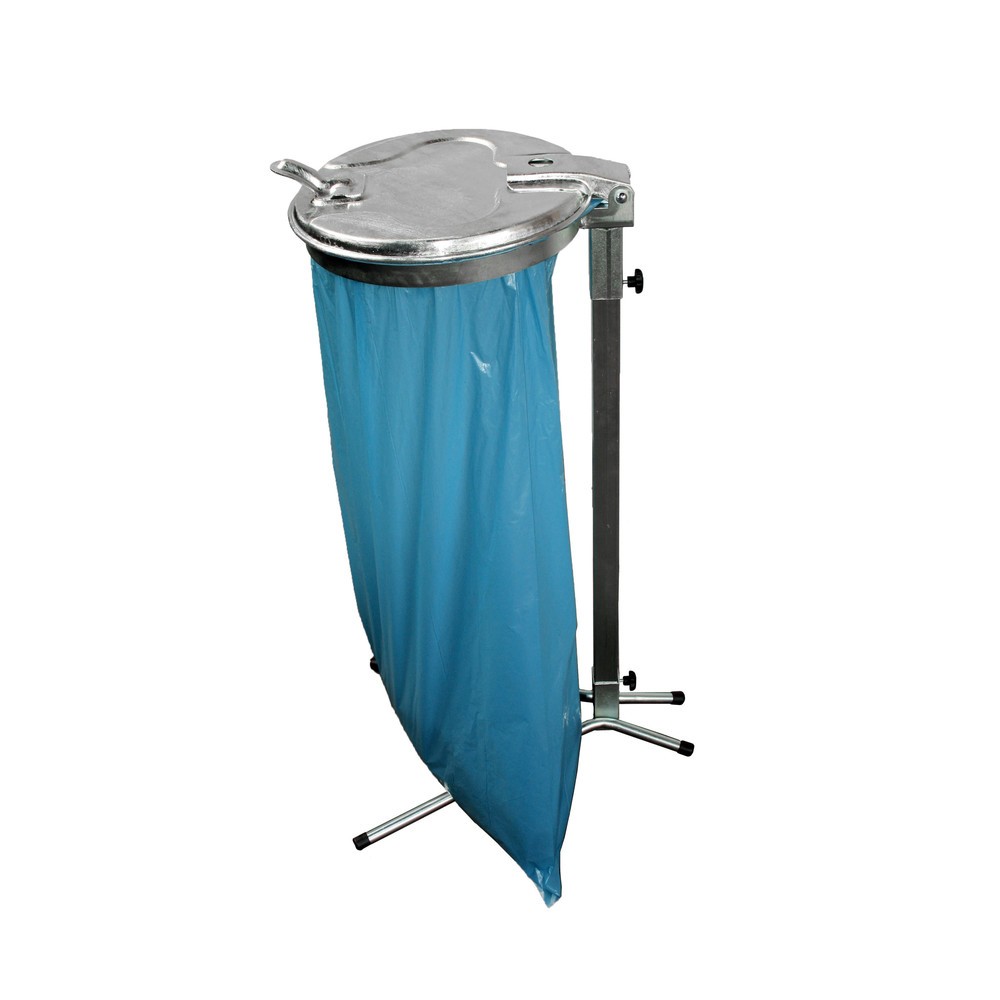 Numéro de l'image du produit 3: RENNER Support pour 1 sac poubelle, bâti, couvercle en acier, galvanisé à chaud