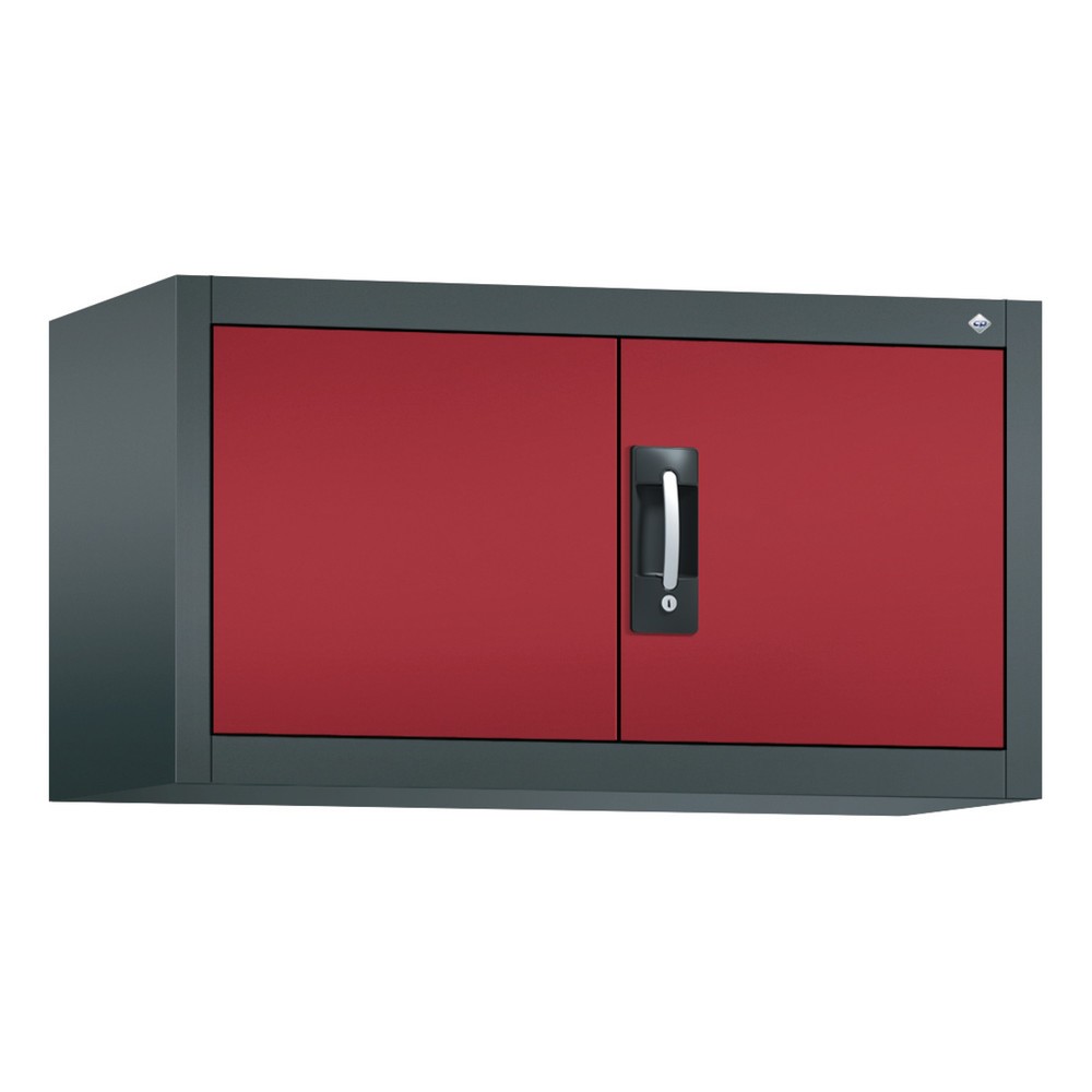 Numéro de l'image du produit 1: C+P Armoire d'appoint, HxlxP 500 x 930 x 400 mm, gris anthracite, rouge rubis