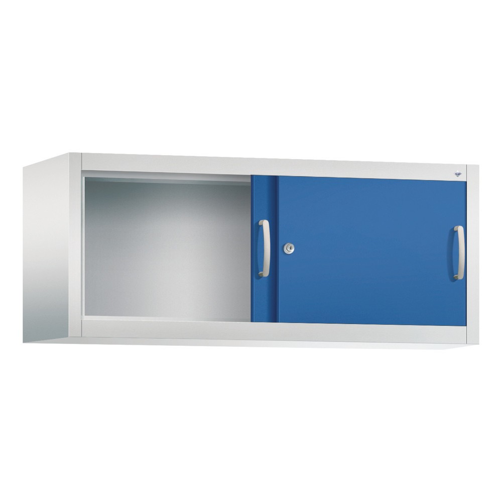 Numéro de l'image du produit 2: Surmeuble pour armoire à portes coulissantes d’atelier C+P, H x l x P 500 x 1 200 x 400 mm, gris clair, bleu gentiane