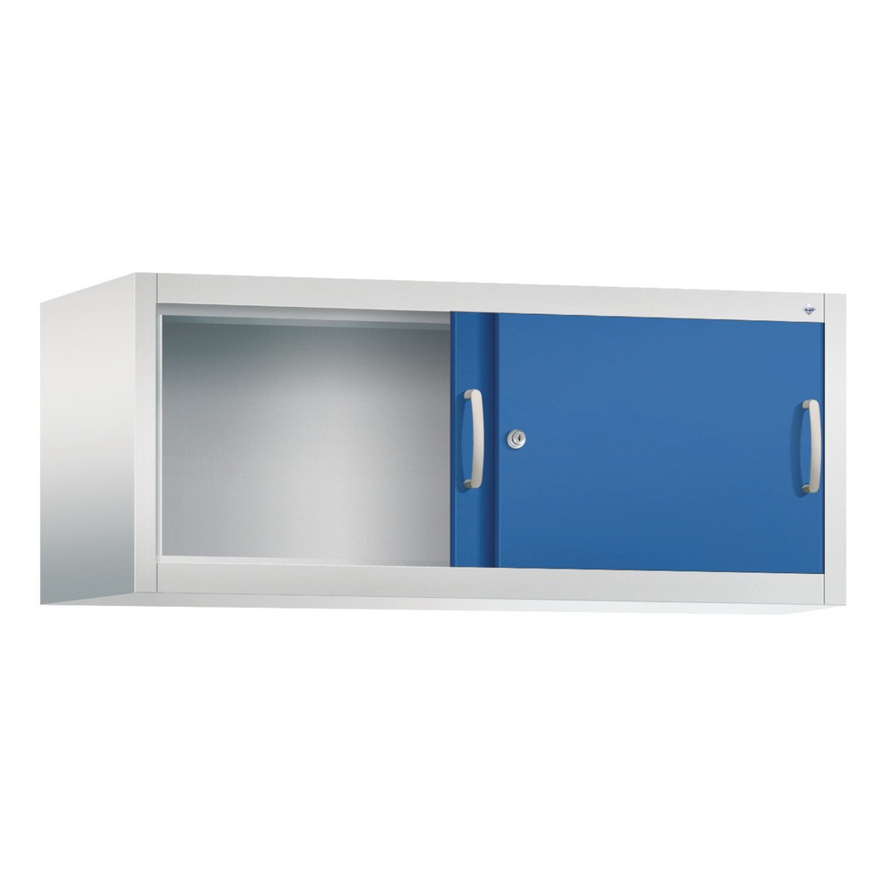Numéro de l'image du produit 2: Surmeuble pour armoire à portes coulissantes d’atelier C+P, H x l x P 500 x 1 200 x 500 mm, gris clair, bleu gentiane