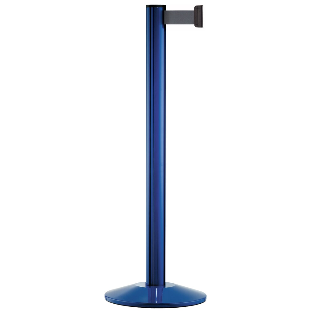 Système de guidage de personnes Classic, poteau bleu, gris argent Illustration du produit: Système de guidage de personnes Classic, poteau bleu, gris argent