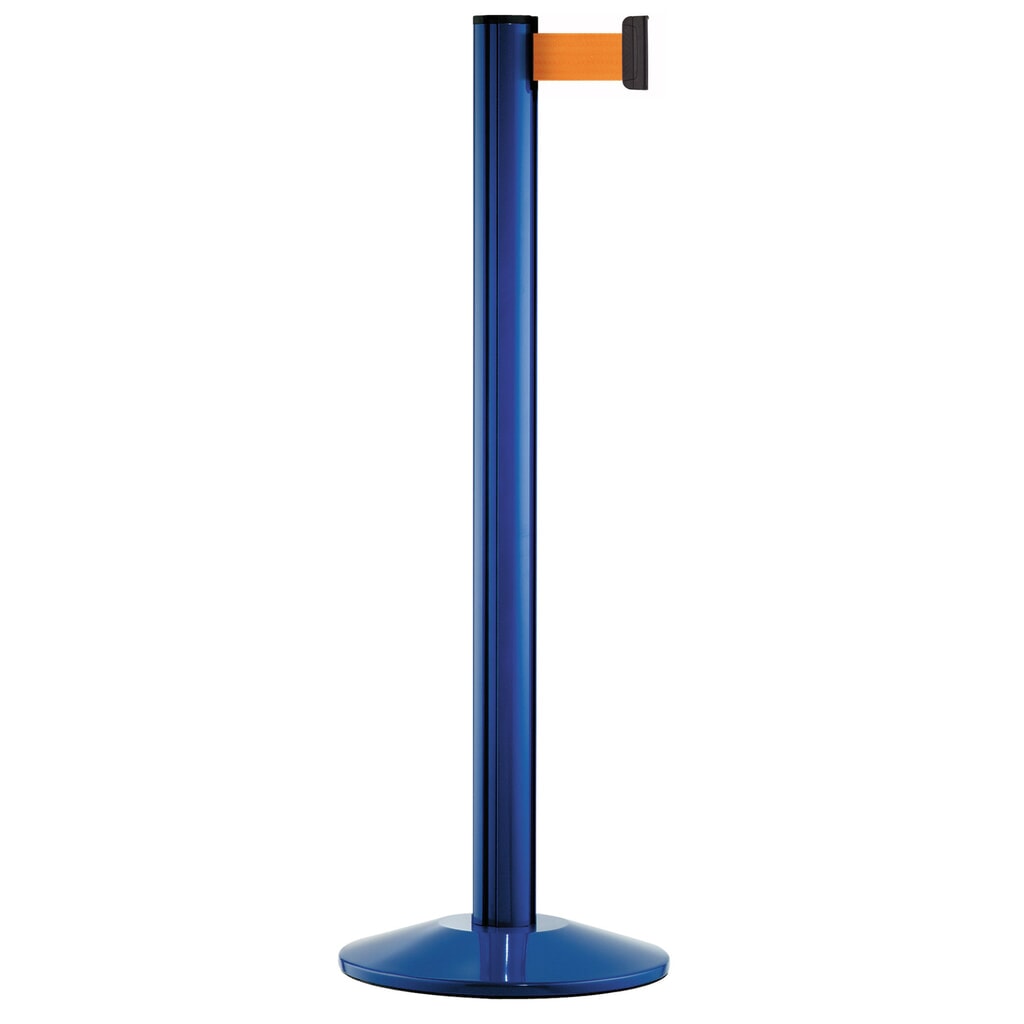 Système de guidage de personnes Classic, poteau bleu, orange néon Illustration du produit: Système de guidage de personnes Classic, poteau bleu, orange néon