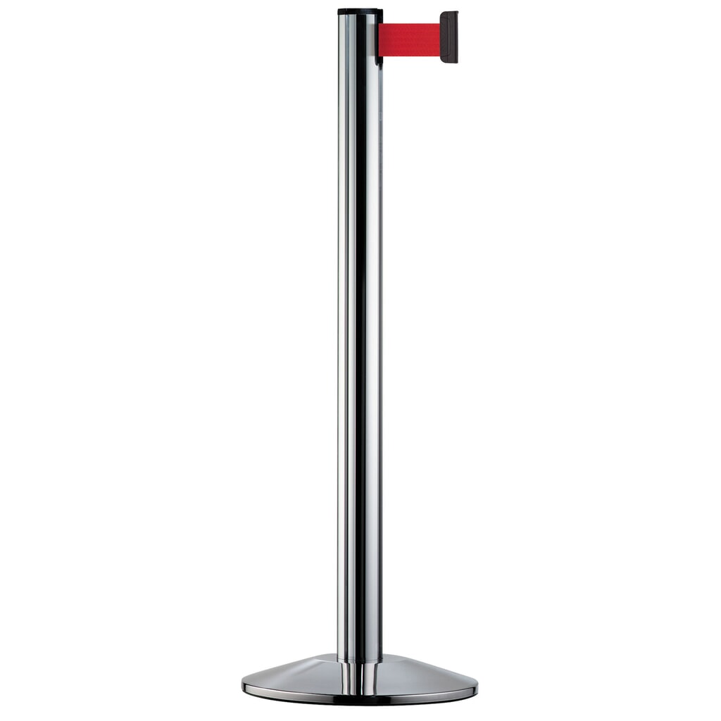 Système de guidage de personnes Classic, poteau chromé, rouge Illustration du produit: Système de guidage de personnes Classic, poteau chromé, rouge