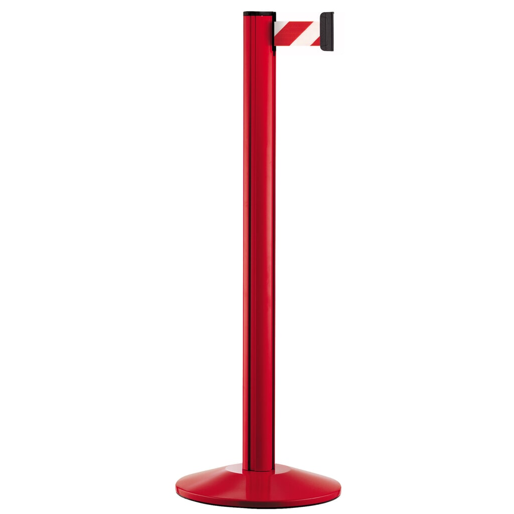 Illustration du produit: Système de guidage de personnes Classic, poteau rouge, strié en diagonale rouge/blanc