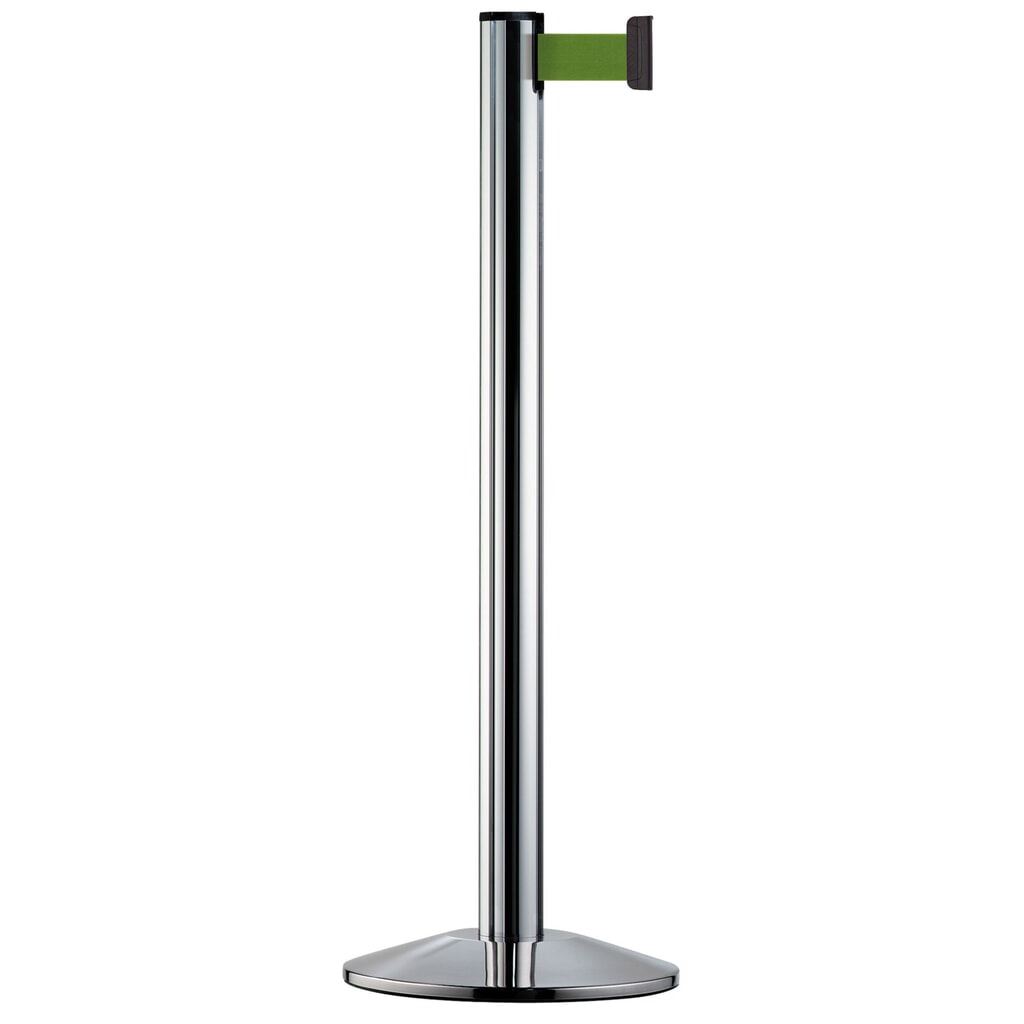 Système de guidage de personnes Extend, poteau chromé, vert Illustration du produit: Système de guidage de personnes Extend, poteau chromé, vert