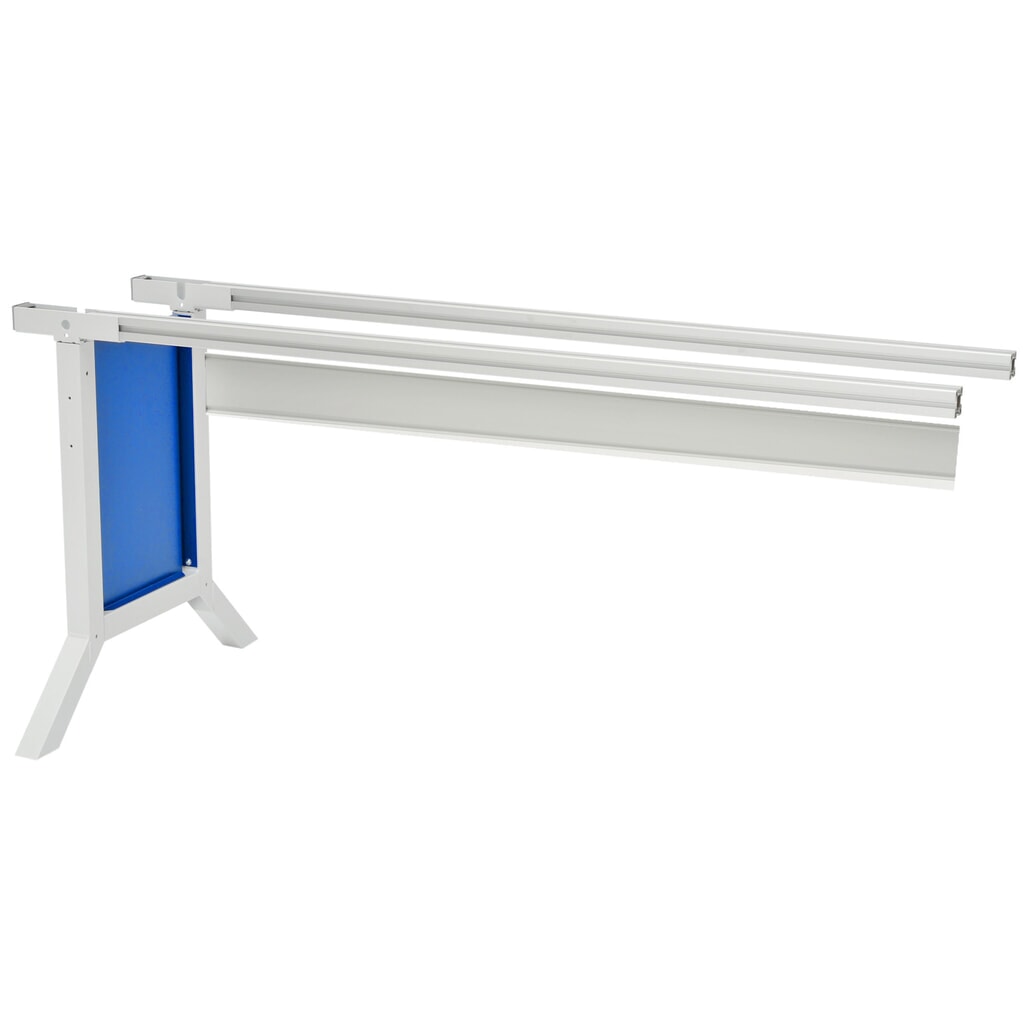 Illustration du produit: Système de poste de travail, table d’appoint, réglage de la hauteur par pinces Bedrunka+Hirth, bleu clair