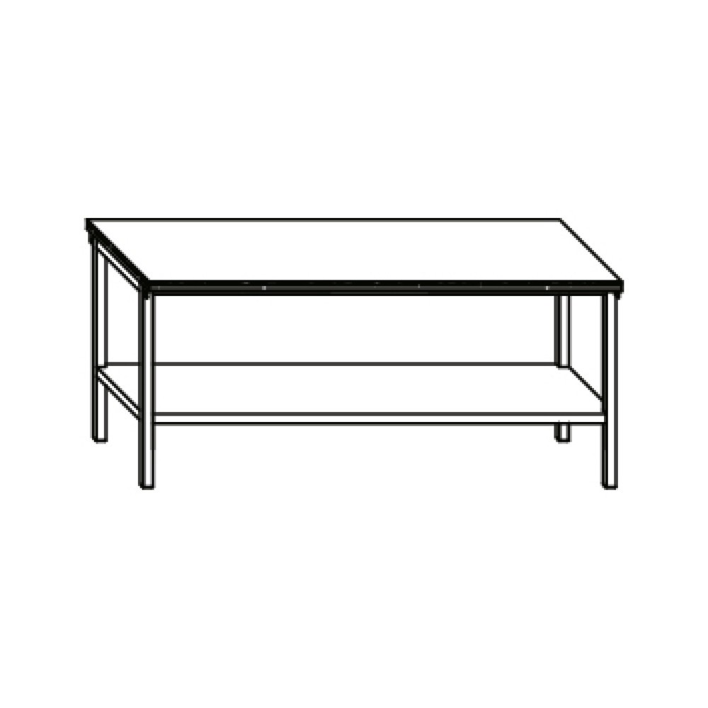 Numéro de l'image du produit 3: Table d’établi PAVOY avec tablette, H x l x P 900 x 2 000 x 700 mm, bleu gentiane
