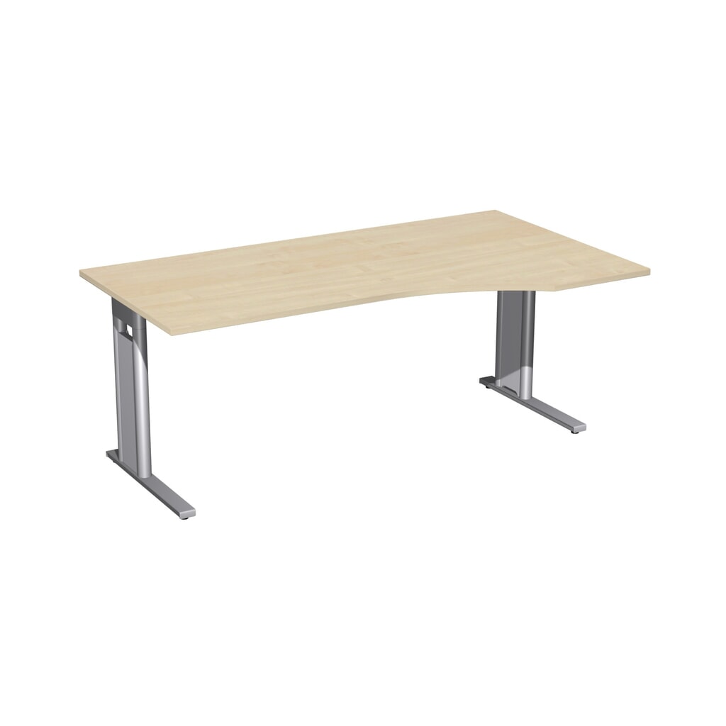 Bureau Geramöbel profilé, bâti en pied en C, plateau de table en PC à droite, LxP 1 800 x 1 000 mm, érable Illustration du produit: Bureau Geramöbel profilé, bâti en pied en C, plateau de table en PC à droite, LxP 1 800 x 1 000 mm, érable