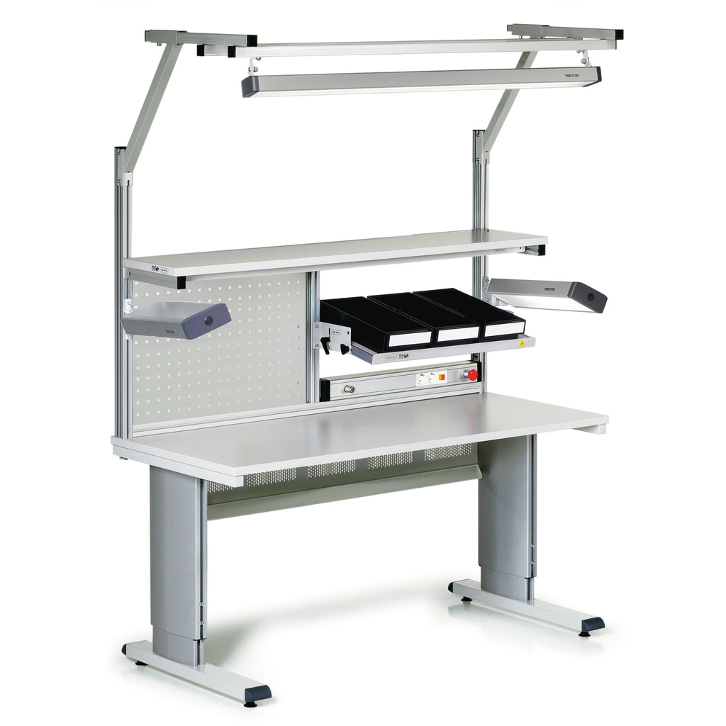 Table de travail TRESTON WB, ESD, réglable en hauteur manuellement, lxP 1 500 x 800 mm N° de l'image du produit 6 : Table de travail TRESTON WB, ESD, réglable en hauteur manuellement, lxP 1 500 x 800 mm