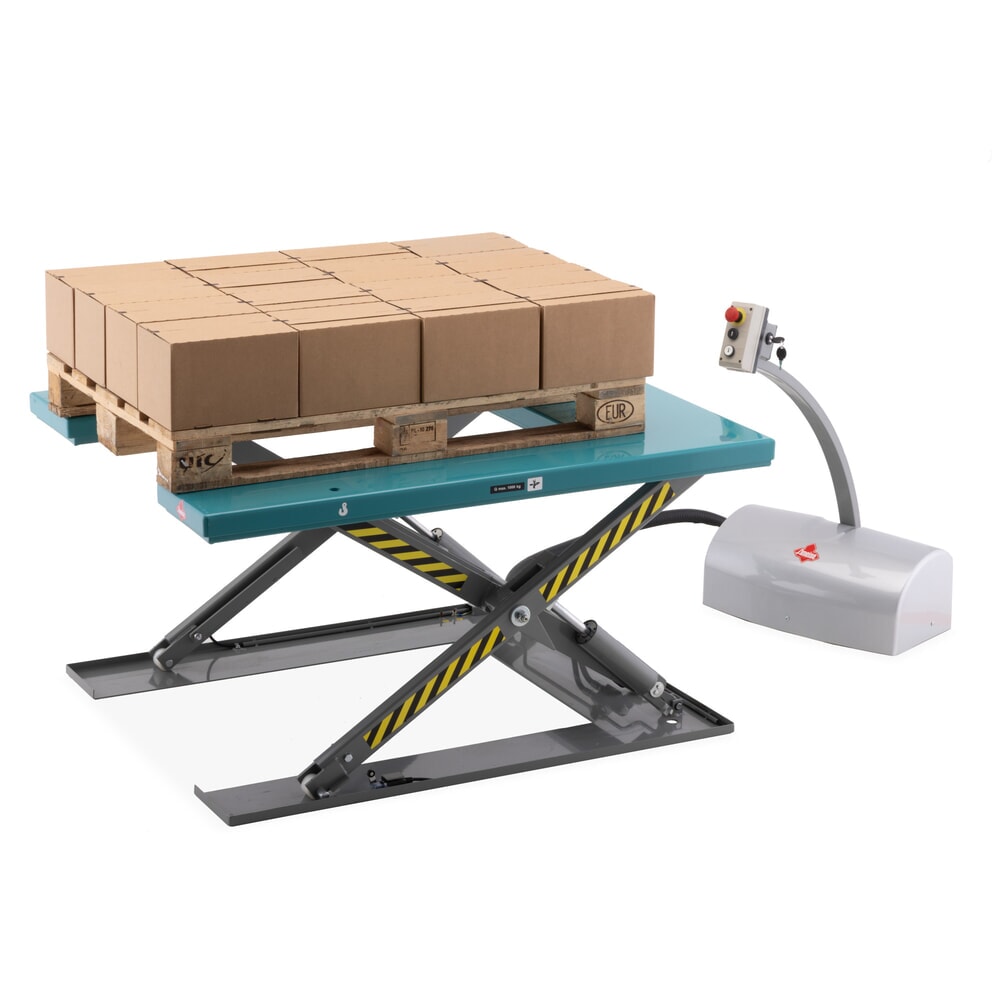 Numéro de l'image du produit 3: Table élévatrice à ciseaux plats Ameise®, en U, capacité de charge de 1 000 kg