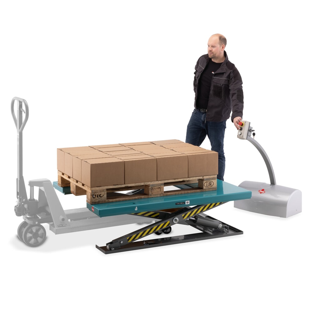 Numéro de l'image du produit 4: Table élévatrice à ciseaux plats Ameise®, en U, capacité de charge de 1 000 kg