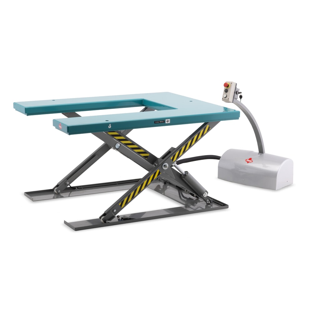 Numéro de l'image du produit 7: Table élévatrice à ciseaux plats Ameise®, en U, capacité de charge de 1 000 kg