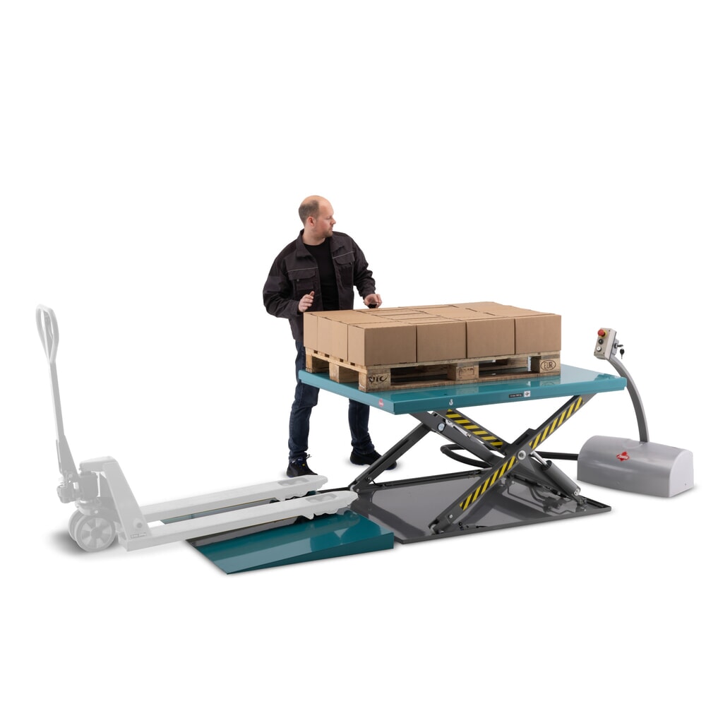 Numéro de l'image du produit 4: Table élévatrice à ciseaux plats Ameise®, structure fermée, capacité de charge 1 000 kg, plate-forme de 1 450 x 1 140 mm