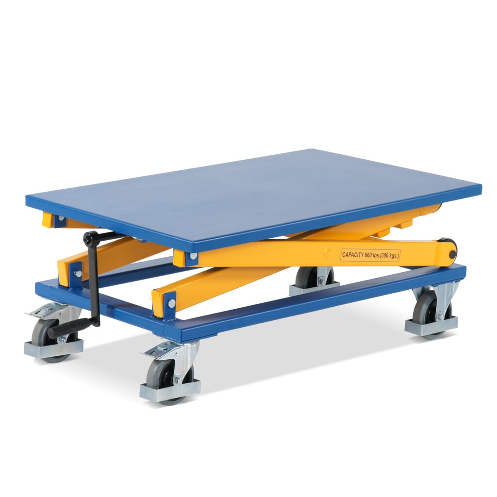 N° de l'image du produit 3 : Table élévatrice à ciseaux avec manivelle, TK 300 kg, plate-forme de 950 x 600 mm