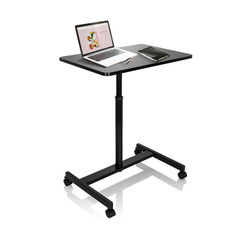 Numéro de l'image du produit 2: Table haute / support pour ordinateur portable hjh OFFICE STAND VM-SU avec ressort à gaz & roulettes, noir