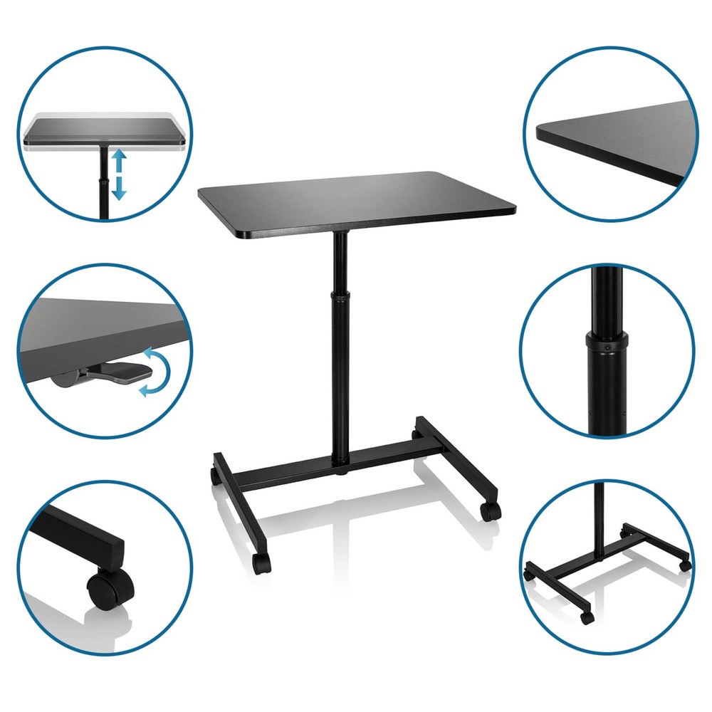 Numéro de l'image du produit 3: Table haute / support pour ordinateur portable hjh OFFICE STAND VM-SU avec ressort à gaz & roulettes, noir