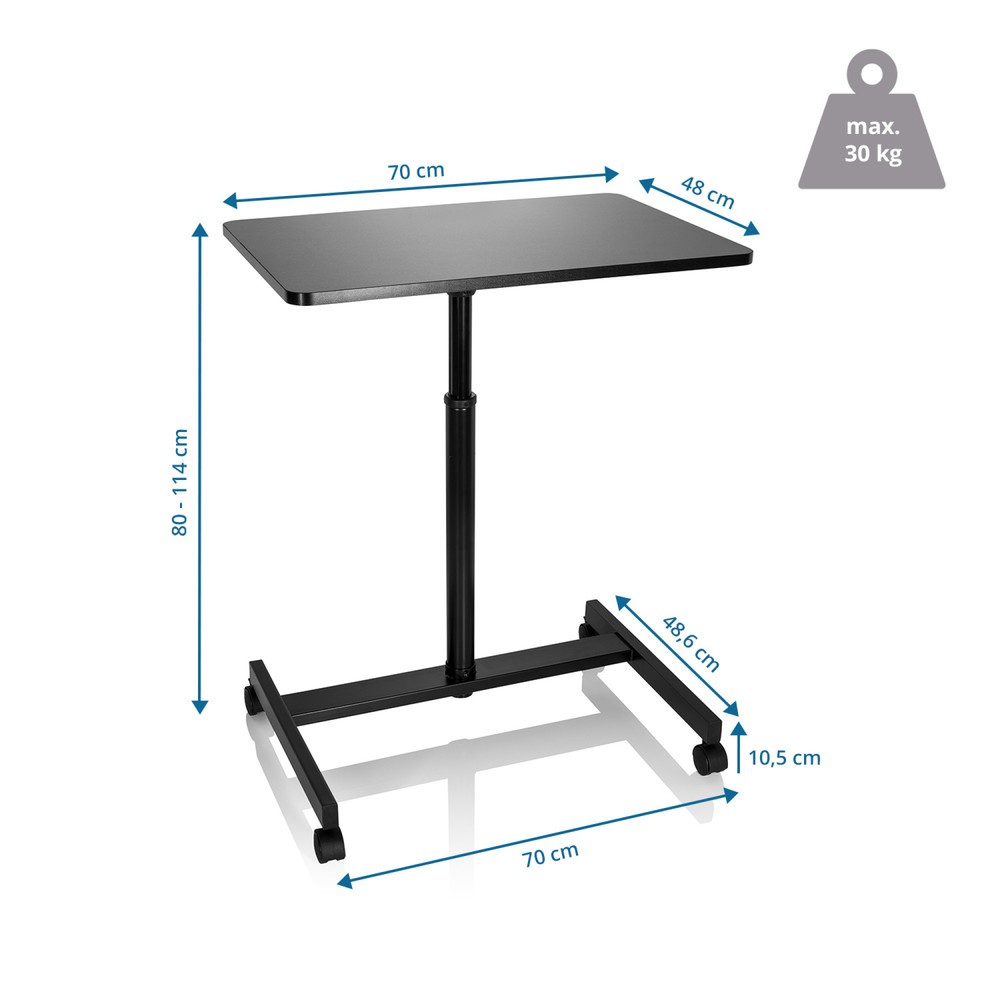 Numéro de l'image du produit 5: Table haute / support pour ordinateur portable hjh OFFICE STAND VM-SU avec ressort à gaz & roulettes, noir
