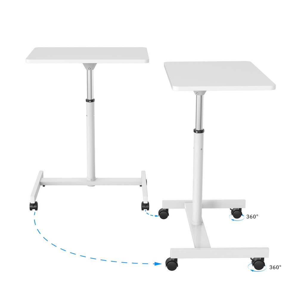 Numéro de l'image du produit 4: Table haute / support pour ordinateur portable hjh OFFICE STAND VM-SU avec ressort à gaz & roulettes, blanc
