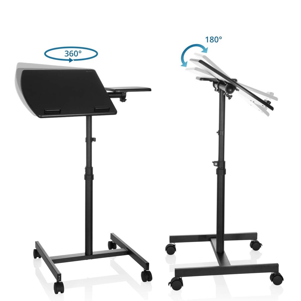 Numéro de l'image du produit 3: Table haute/support pour ordinateur portable hjh OFFICE avec roulettes VM-SL, noir