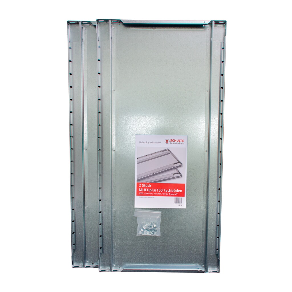 N° de l'image du produit 1 : Tablette MULTIplus pour rayonnage à tablettes SCHULTE Green montage par enfichage, charge par tablette 150 kg, lot de 2, lxP 1 000 x 400 mm, avec 8 traverses de tablette