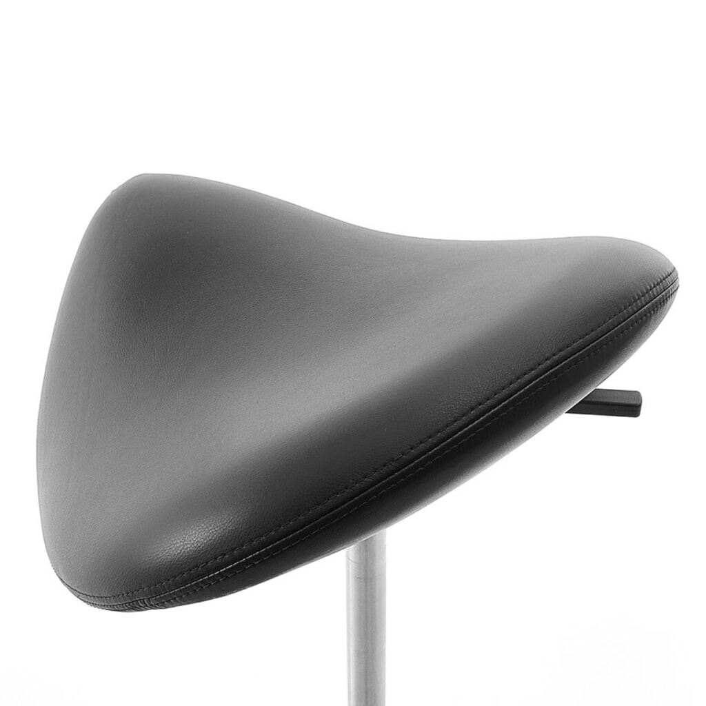 Tabouret à roulettes avec siège-selle lento sella SL10, similicuir Skai®, noir Illustration du produit: Tabouret à roulettes avec siège-selle lento sella SL10, similicuir Skai®, noir