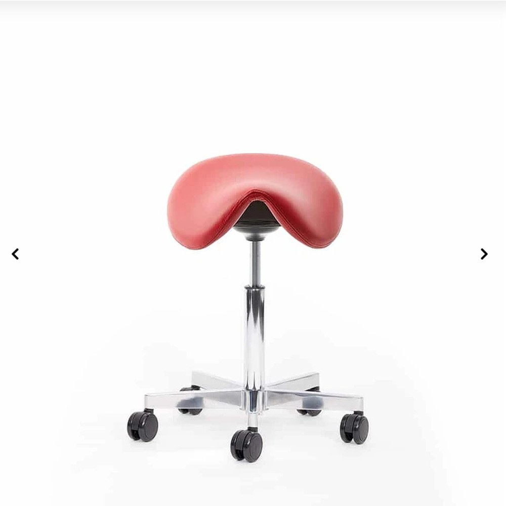 N° de l'image du produit 1 : Tabouret à roulettes avec siège-selle lento sella SL10, similicuir Skai®, rouge