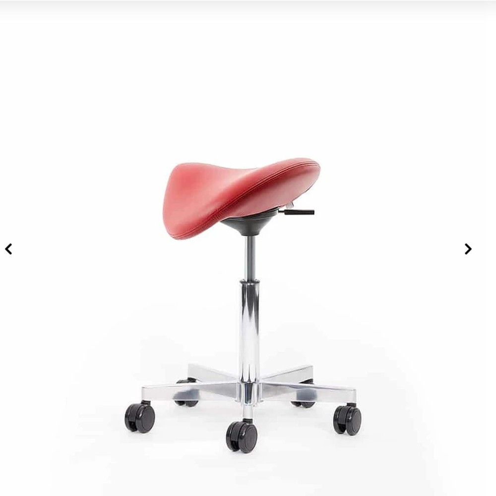 N° de l'image du produit 2 : Tabouret à roulettes avec siège-selle lento sella SL10, similicuir Skai®, rouge