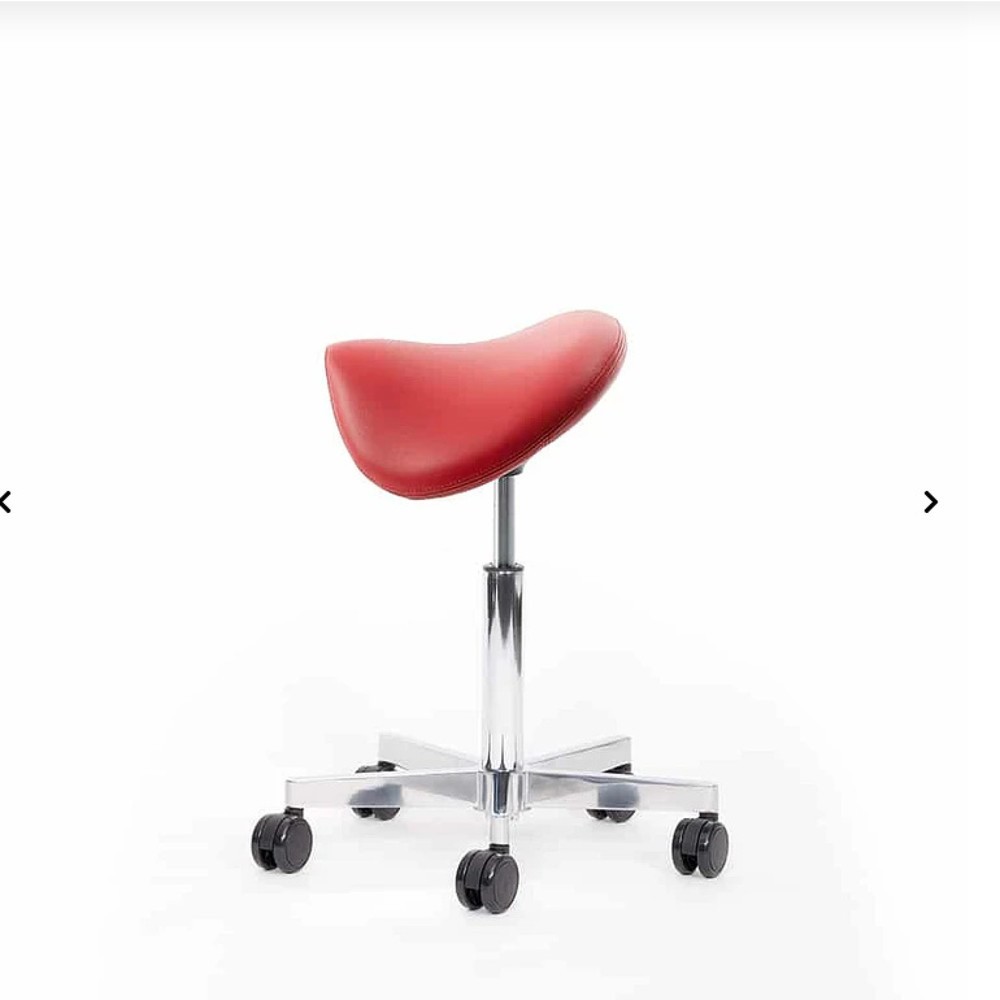 N° de l'image du produit 3 : Tabouret à roulettes avec siège-selle lento sella SL10, similicuir Skai®, rouge