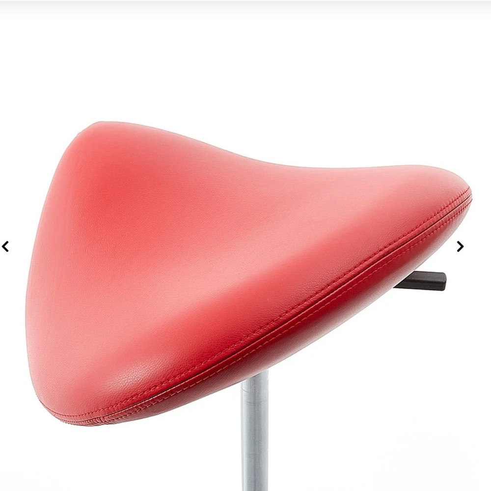 N° de l'image du produit 4 : Tabouret à roulettes avec siège-selle lento sella SL10, similicuir Skai®, rouge