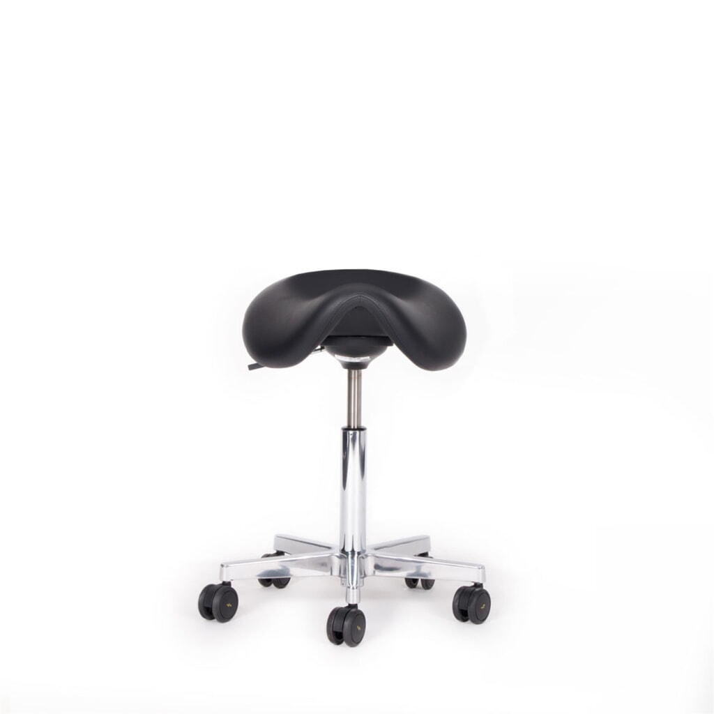 Tabouret à roulettes avec siège-selle lento sella SL12 ESD, tissu mélangé conducteur, similicuir Skai®, noir Illustration du produit: Tabouret à roulettes avec siège-selle lento sella SL12 ESD, tissu mélangé conducteur, similicuir Skai®, noir