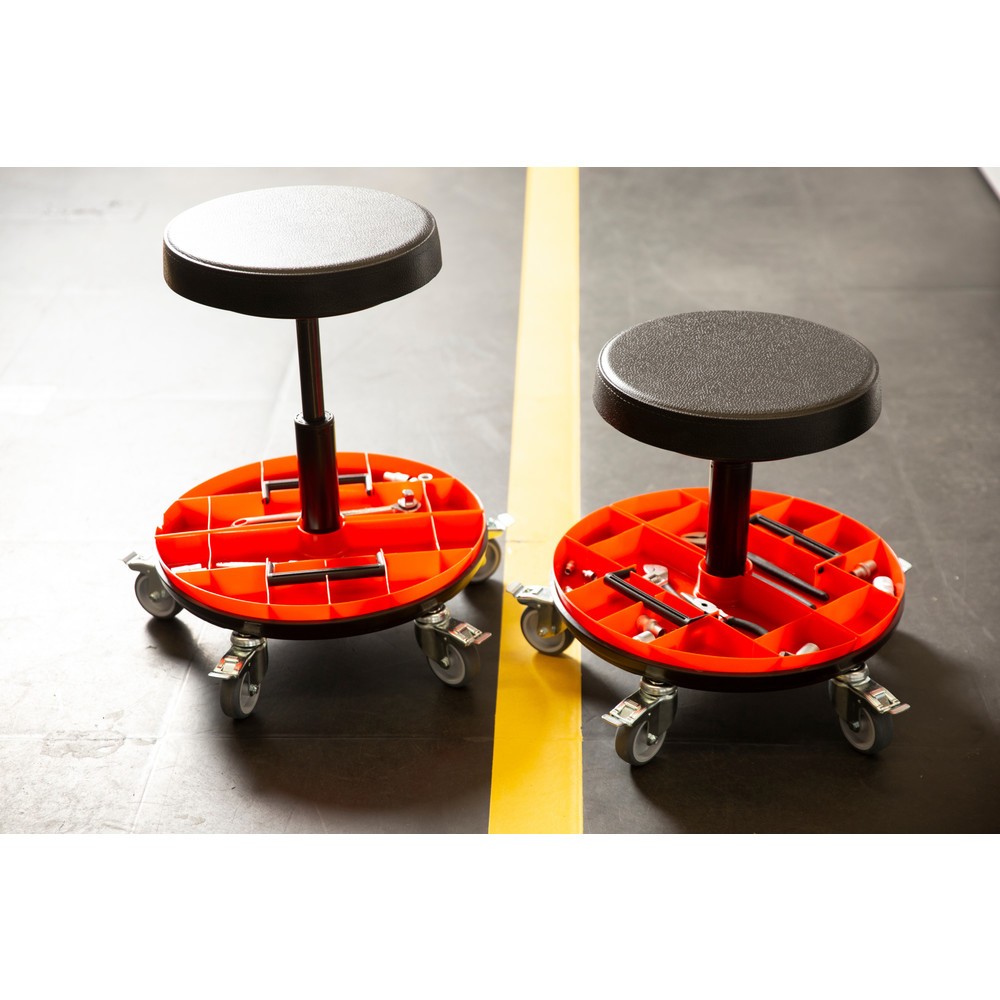 Numéro de l'image du produit 2: Tabouret avec plateau porte-outils en 2 parties, hauteur d’assise 520 à 545 mm, roulettes
