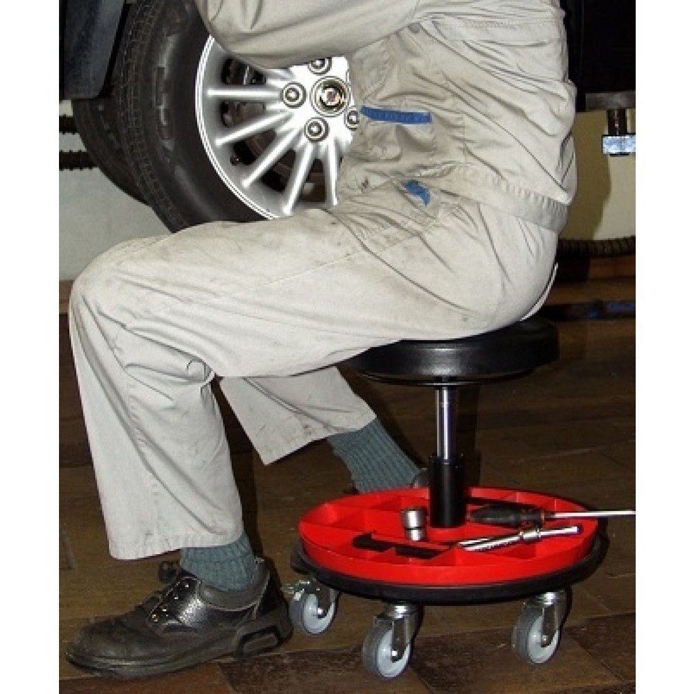 Numéro de l'image du produit 4: Tabouret avec plateau porte-outils en 2 parties, hauteur d’assise 520 à 545 mm, roulettes
