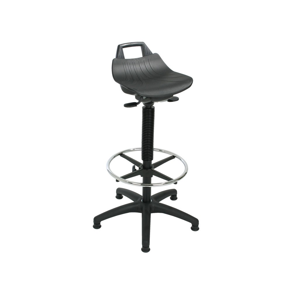 Illustration du produit: Tabouret HEMMDAL Premium, assise en PP, hauteur d'assise 630-890 mm, patins, anneau repose-pied