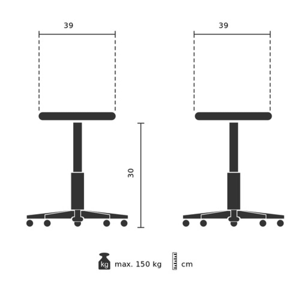 N° de l'image du produit 11 : Tabouret marchepied / tabouret à roulettes hjh OFFICE TIO-S plastique, gris