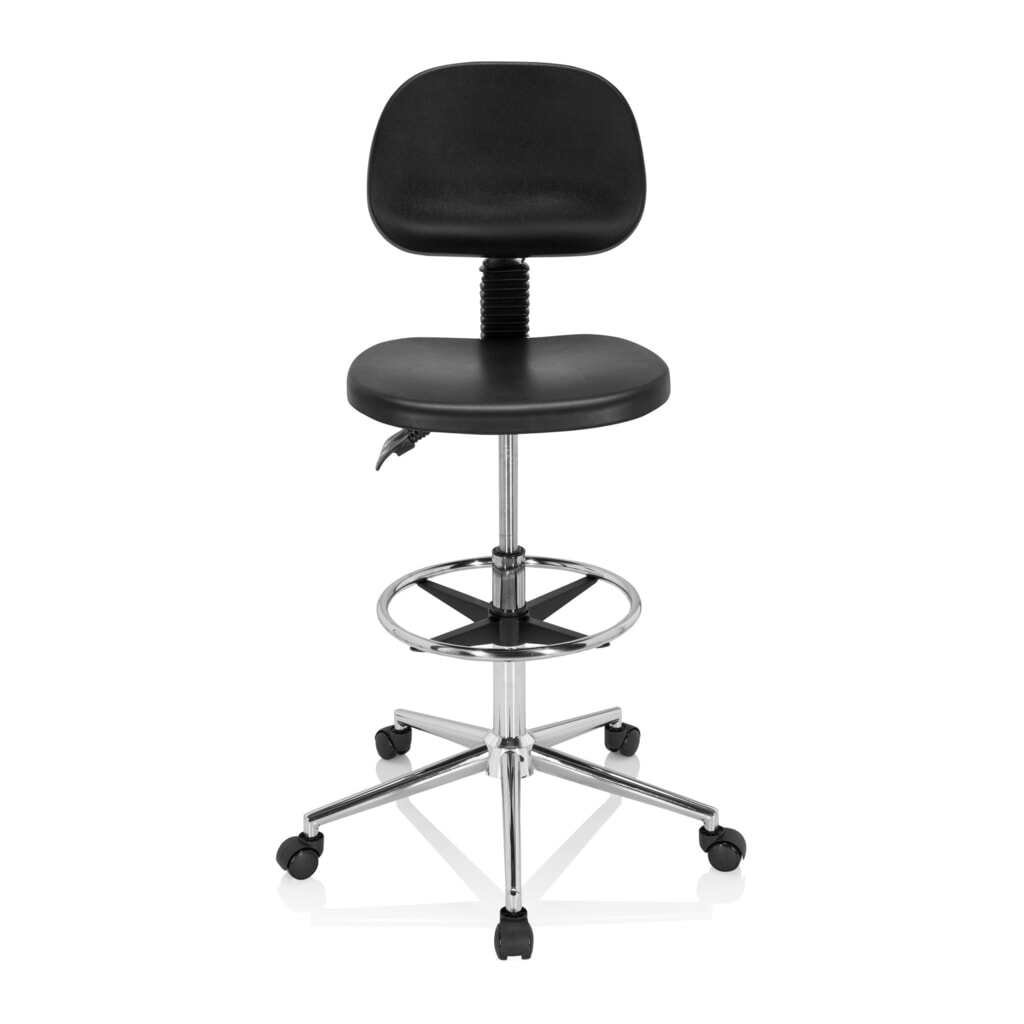 Tabouret / siège de travail ergonomique hjh OFFICE TOP WORK 24 I mousse rigide, noir Illustration du produit: Tabouret / siège de travail ergonomique hjh OFFICE TOP WORK 24 I mousse rigide, noir