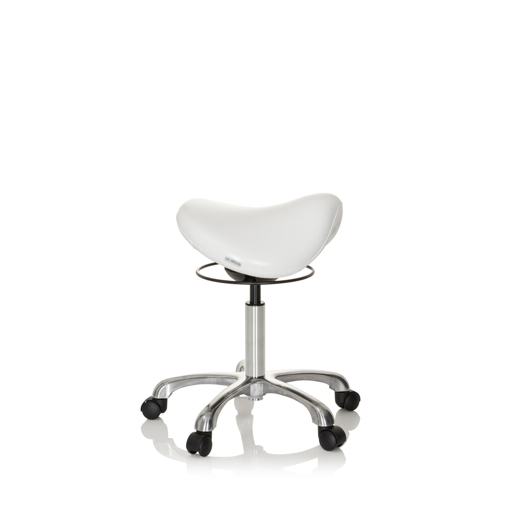 hjh OFFICE tabouret ergonomique / tabouret-selle ORTHO SIT PU similicuir, blanc N° de l'image du produit 4 : hjh OFFICE tabouret ergonomique / tabouret-selle ORTHO SIT PU similicuir, blanc