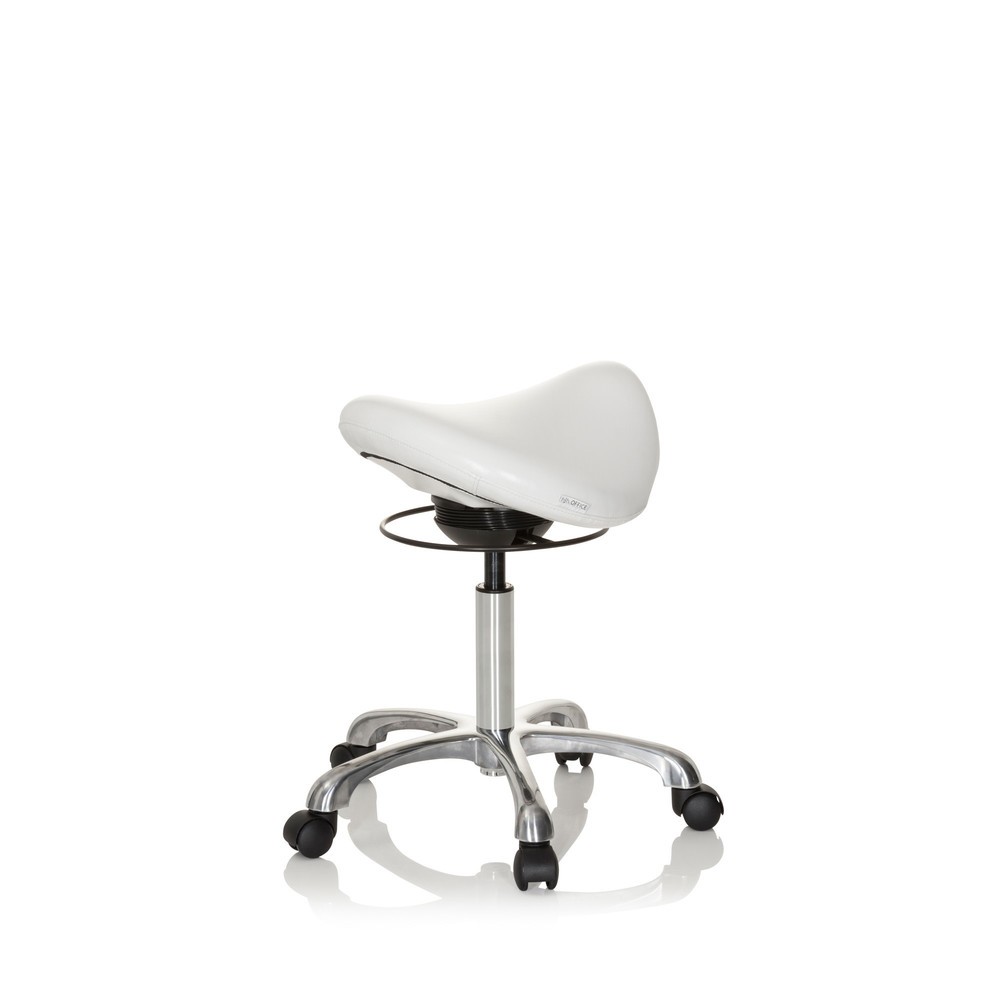 Numéro de l'image du produit 4: Tabouret-selle / Siège-selle hjh OFFICE ORTHO SIT PU similicuir, blanc