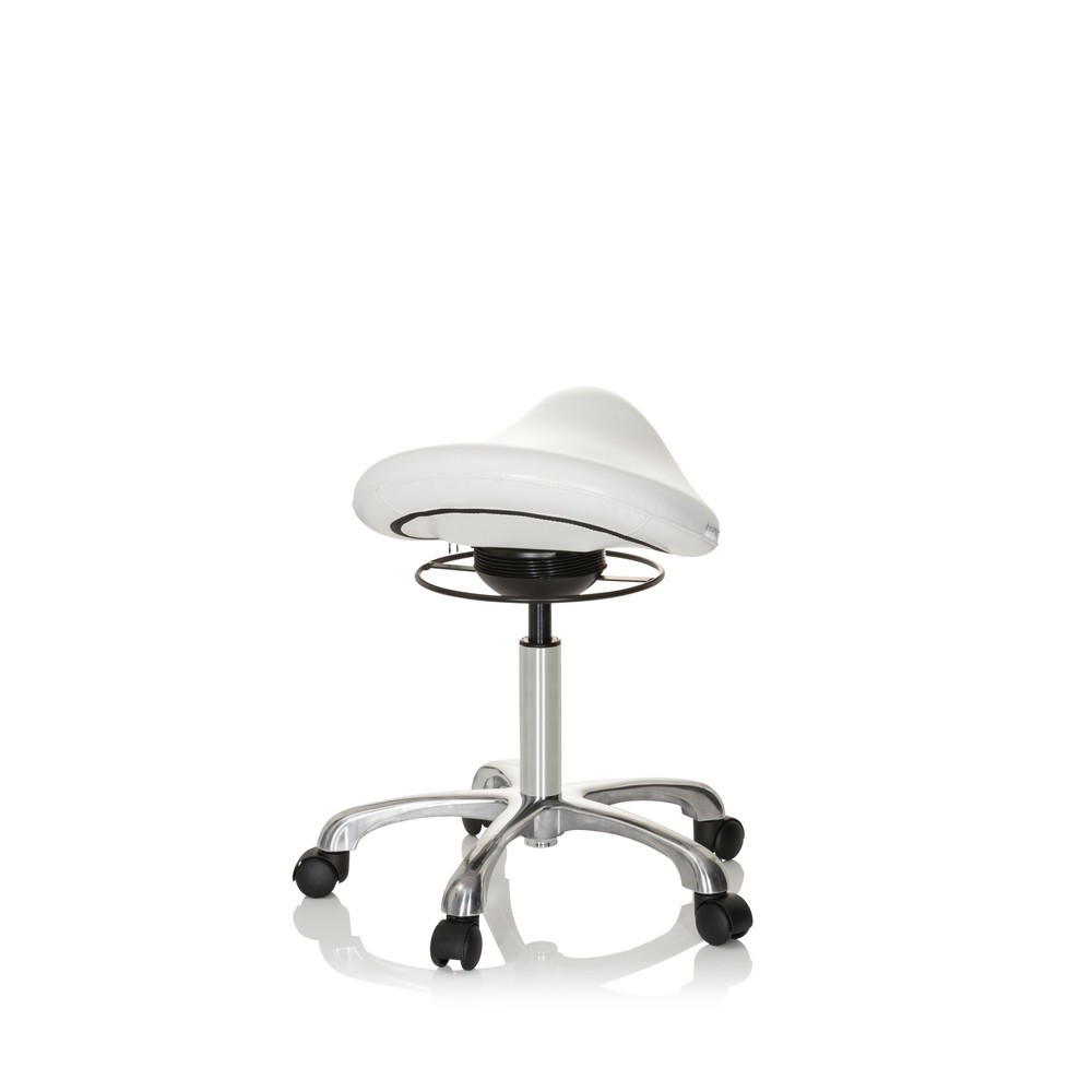 Numéro de l'image du produit 5: Tabouret-selle / Siège-selle hjh OFFICE ORTHO SIT PU similicuir, blanc