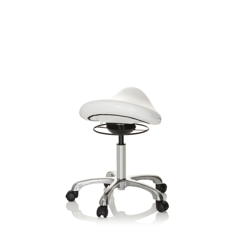 hjh OFFICE tabouret ergonomique / tabouret-selle ORTHO SIT PU similicuir, blanc N° de l'image du produit 6 : hjh OFFICE tabouret ergonomique / tabouret-selle ORTHO SIT PU similicuir, blanc