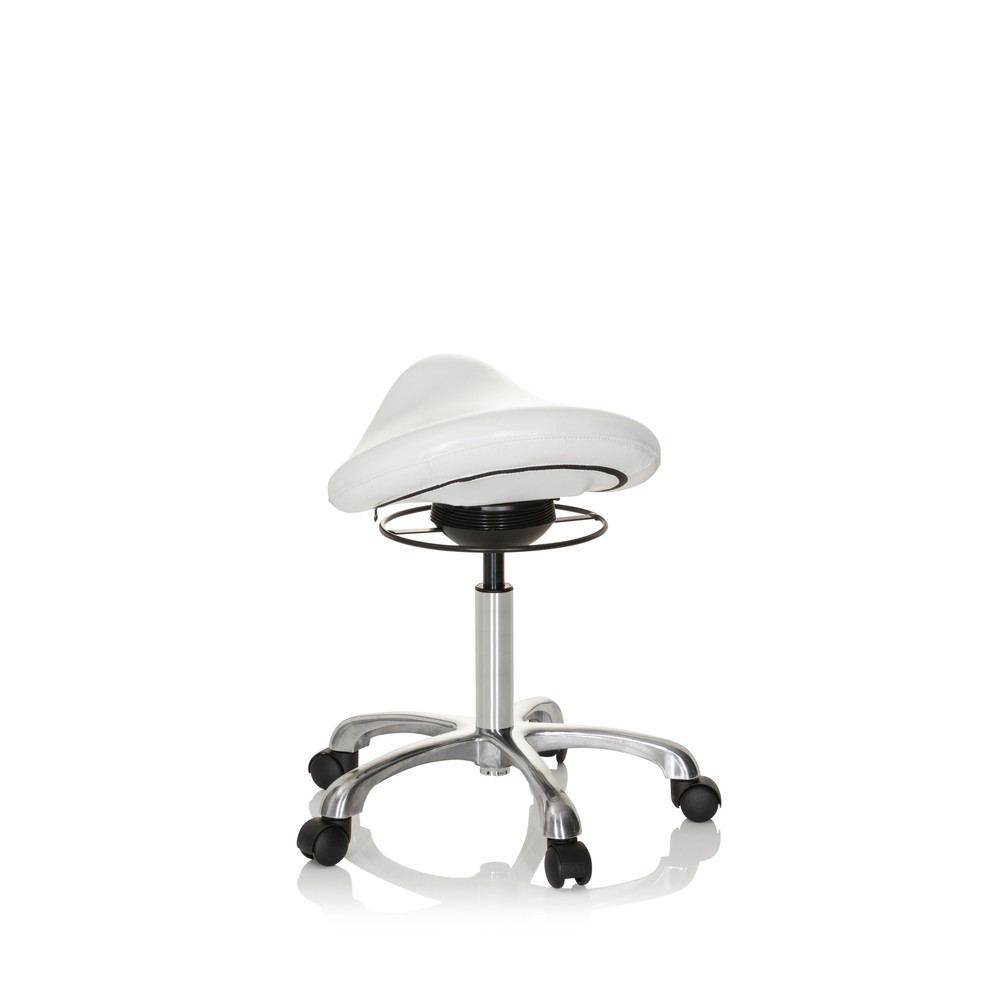 Numéro de l'image du produit 6: Tabouret-selle / Siège-selle hjh OFFICE ORTHO SIT PU similicuir, blanc