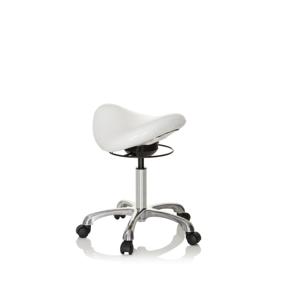 Numéro de l'image du produit 7: Tabouret-selle / Siège-selle hjh OFFICE ORTHO SIT PU similicuir, blanc