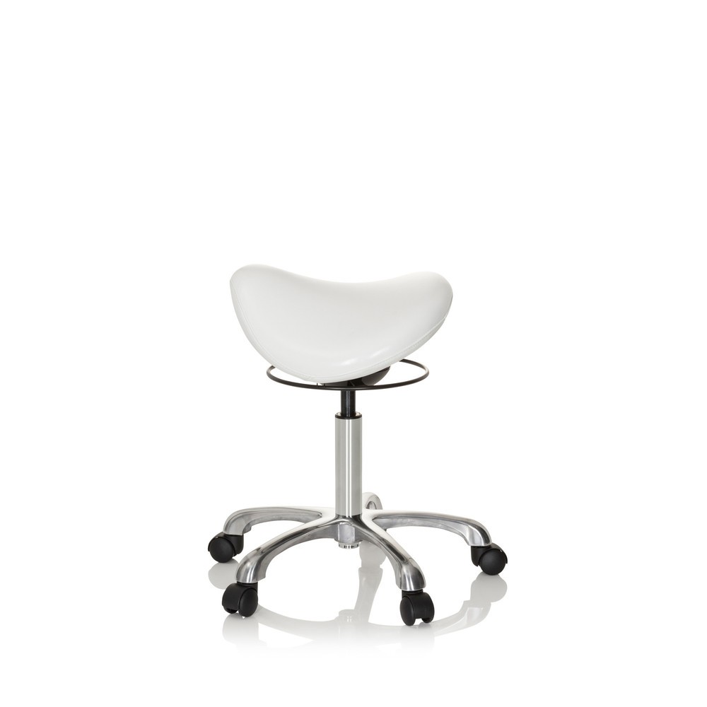 Numéro de l'image du produit 8: Tabouret-selle / Siège-selle hjh OFFICE ORTHO SIT PU similicuir, blanc
