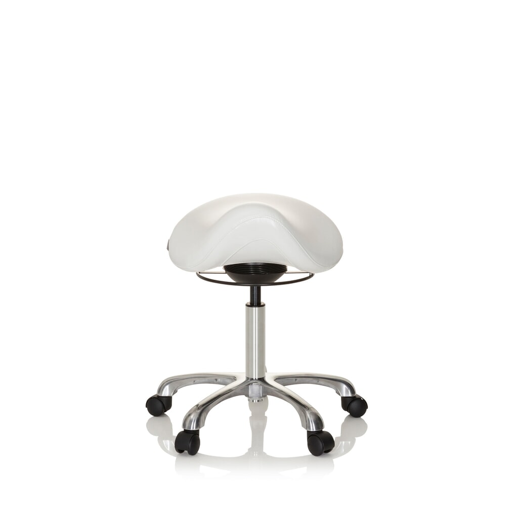 hjh OFFICE tabouret ergonomique / tabouret-selle ORTHO SIT PU similicuir, blanc N° de l'image du produit 1 : hjh OFFICE tabouret ergonomique / tabouret-selle ORTHO SIT PU similicuir, blanc